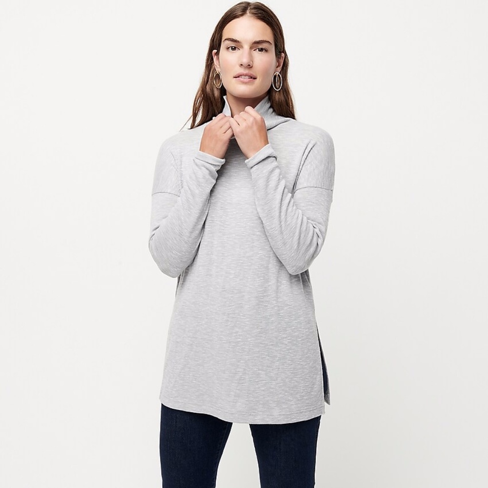 J.CREW Turtleneck tunic in space-dyed jersey